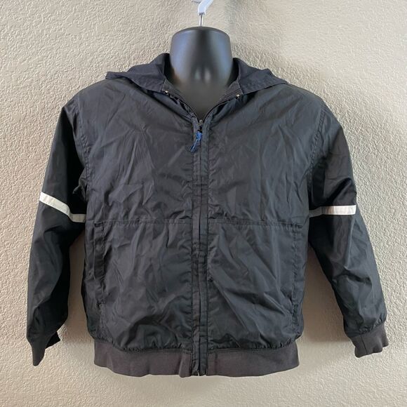 Nike Kid's Black Full Zip Hooded Windbreaker Jacket Size Medium 12 - Picture 1 of 4